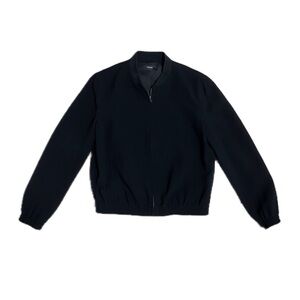 Theory Black Bomber Jacket Coat